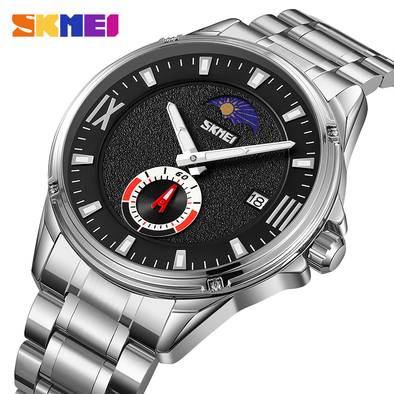 SKMEI 9326 Jam Tangan Pria Analog Tali Stainless Steel Luminous Display Business Watch MGOS