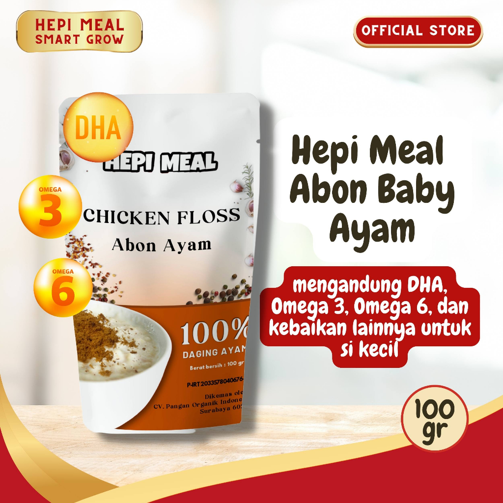 Abon Bayi Lembut Ayam HEPI MEAL / Abon MPASI TAnpa Pengawet Non MSG