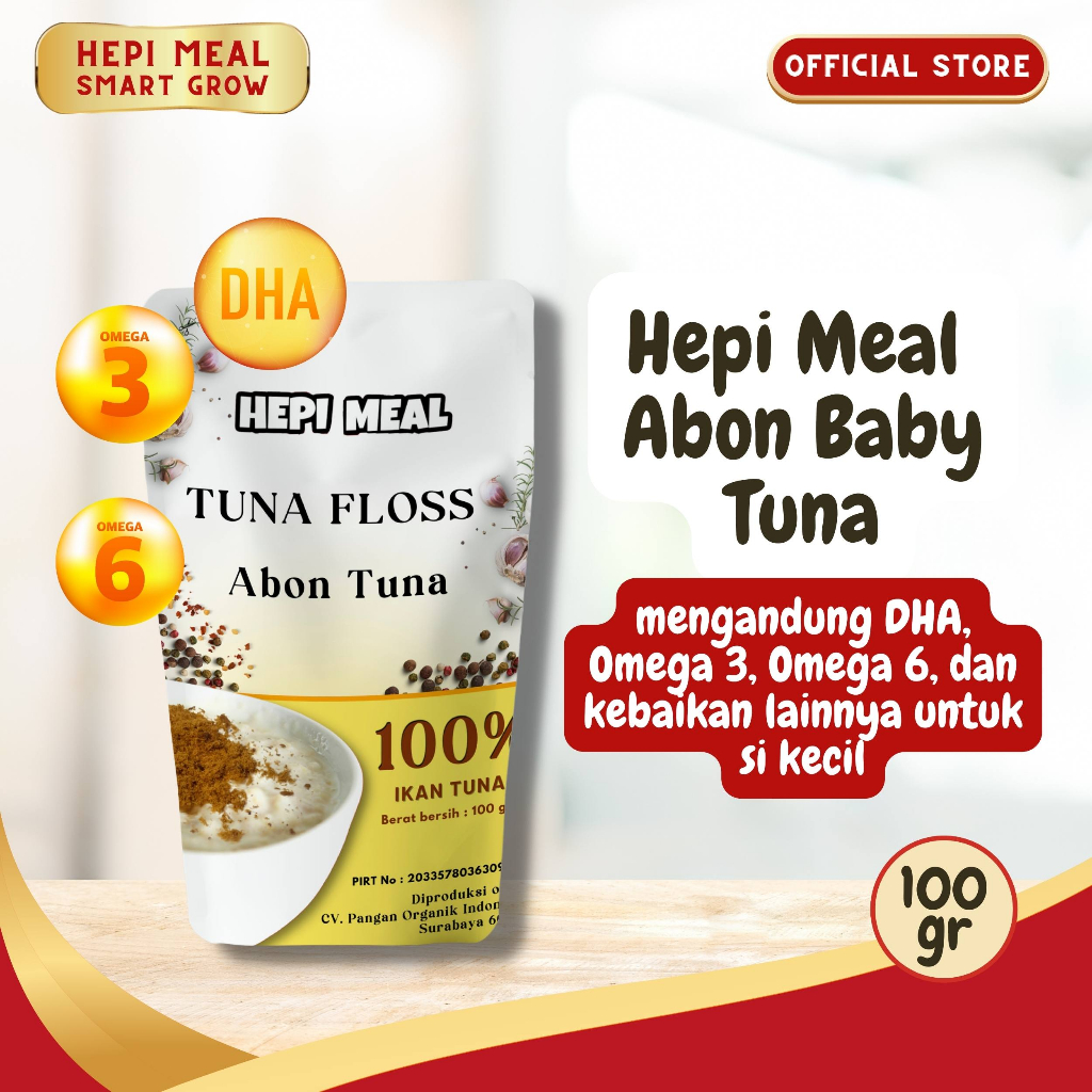 Abon Bayi Lembut TUNA HEPI MEAL / Abon MPASI TAnpa Pengawet Non MSG