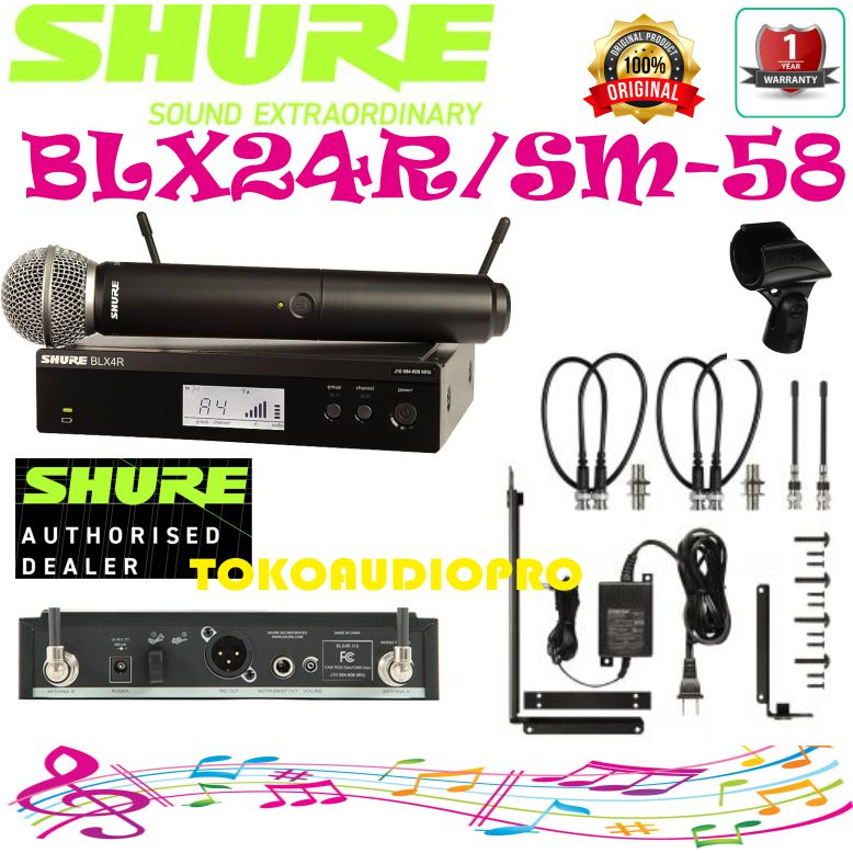 Microphone Shure BLX24R/SM58 Wireless Handheld Microphone System Original Shure