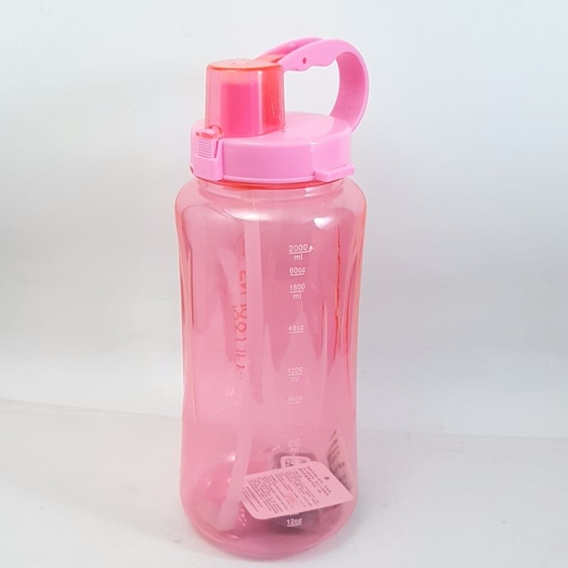 Tempat Minum Polos Sedotan 2 Liter(2000ml)Botol Minum 2liter Pink