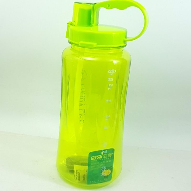 Tempat Minum Polos Sedotan 2Liter(2000ml)Botol Minum 2liter Hijau