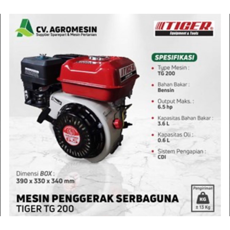 MESIN PENGGERAK SERBAGUNA TIGER GX200