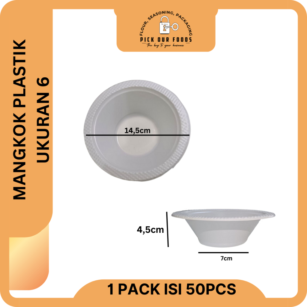 Mangkok Plastik M7 |Mangkok Bubur plastik|Mangkok Mika M6|Mangkok Bubur Ayam|Mangkok Mika isi 50pcs