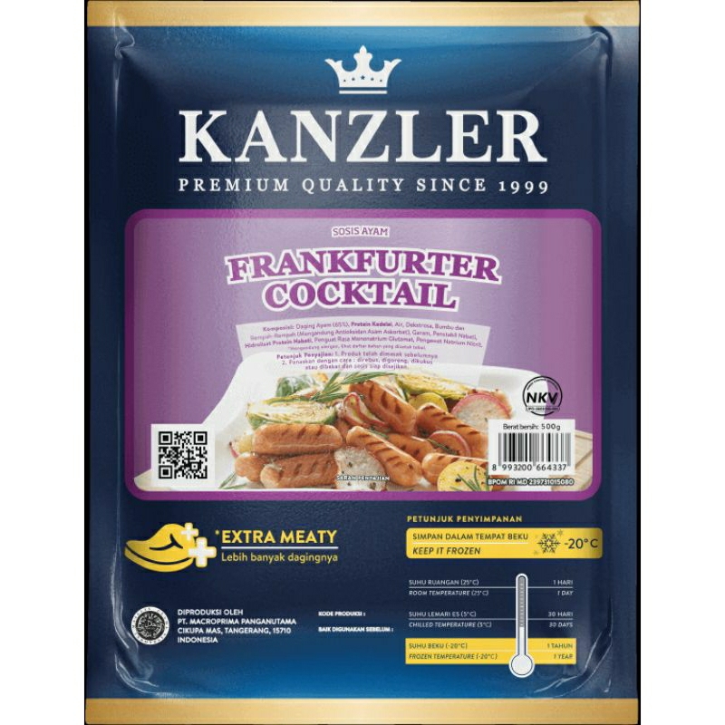 

Kanzler Sosis Frankfuter Cocktail 500gr