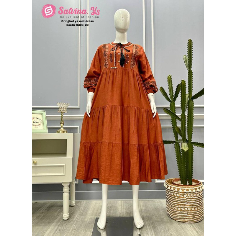 MIDI DRESS SALVINA bordir ERBARU// By Salvina Ori XXL/All size