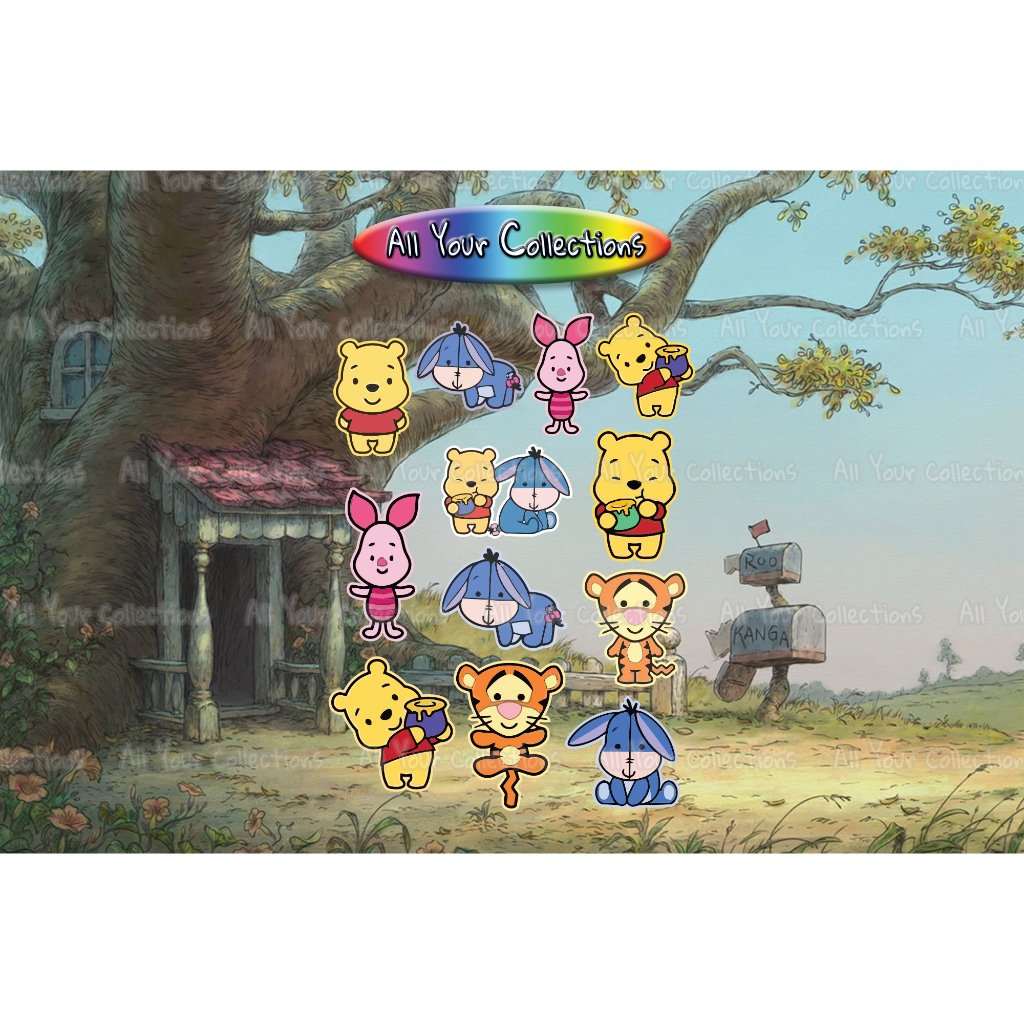 

STICKER WINNIE THE POOH CAMPUR 12PCS HOLOGRAM & VINYL STIKER CUTTING