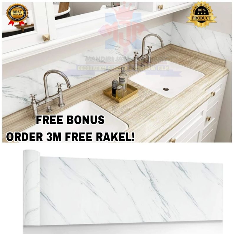 wallpaper Stiker Meja Lemari Dinding Dapur motif Marmer