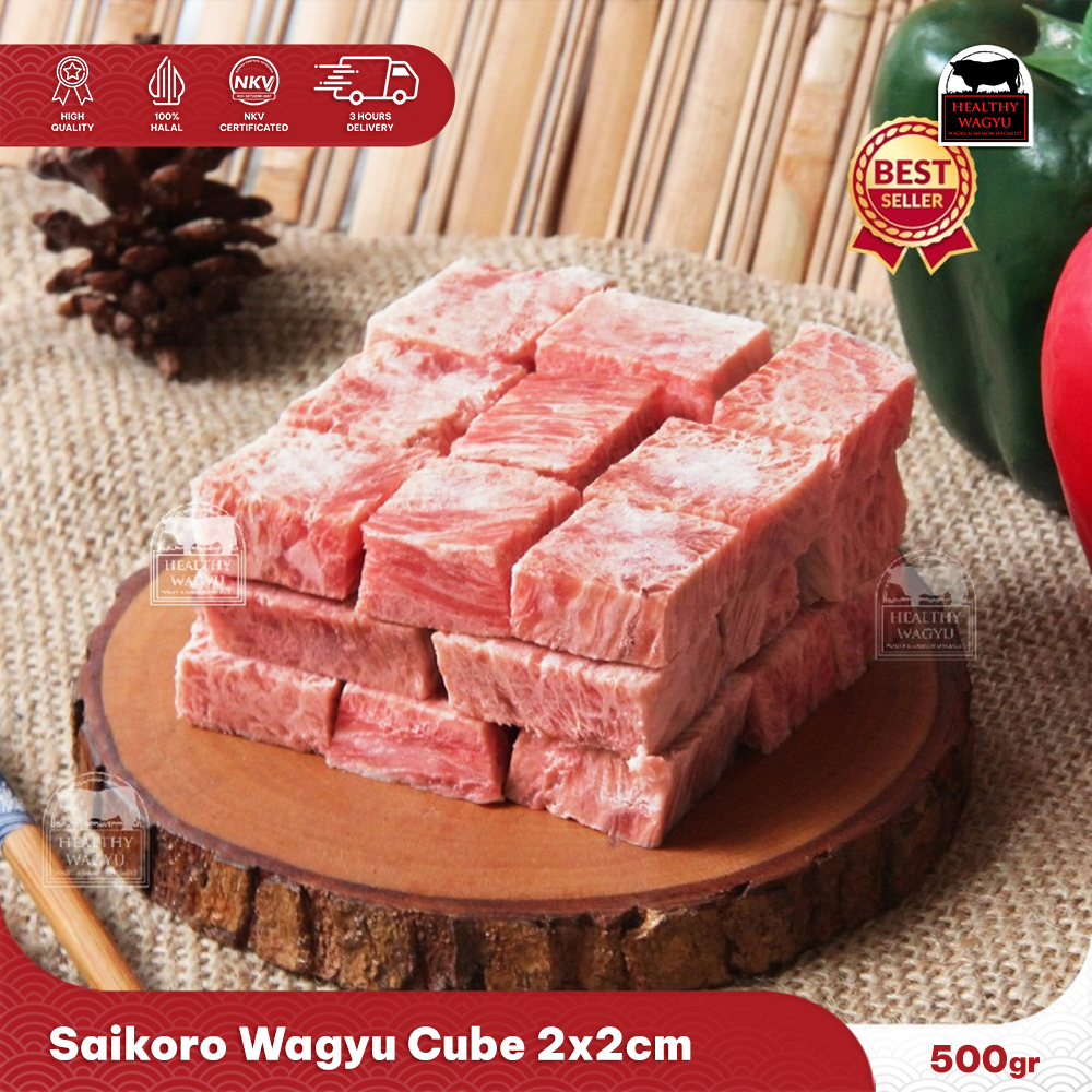 

Saikoro Beef Cube/Wagyu Cube 2CMX2CM 500gr Healthy Wagyu