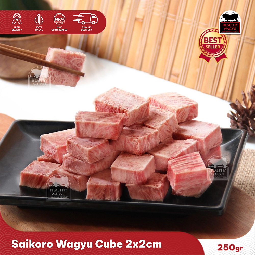 

Saikoro Wagyu Cube 2cmX2cm 250gr Healthy Wagyu