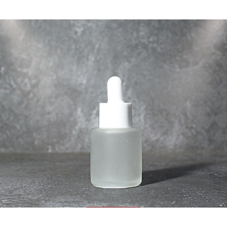 Botol Serum 20ml Kaca /  Botol Pipet Kaca RF  20 ml Frosted Bahu Datar