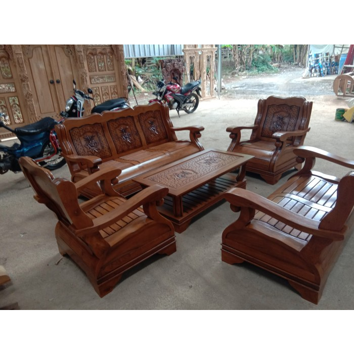 Kursi Tamu Tulang Gajah Kayu Jati 3211 meja