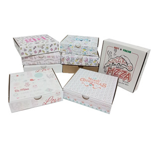 

Kardus Corrugated Die Cut 25x25x5 Top Lock Kotak Dus Pizza Coklat Putih Kraft