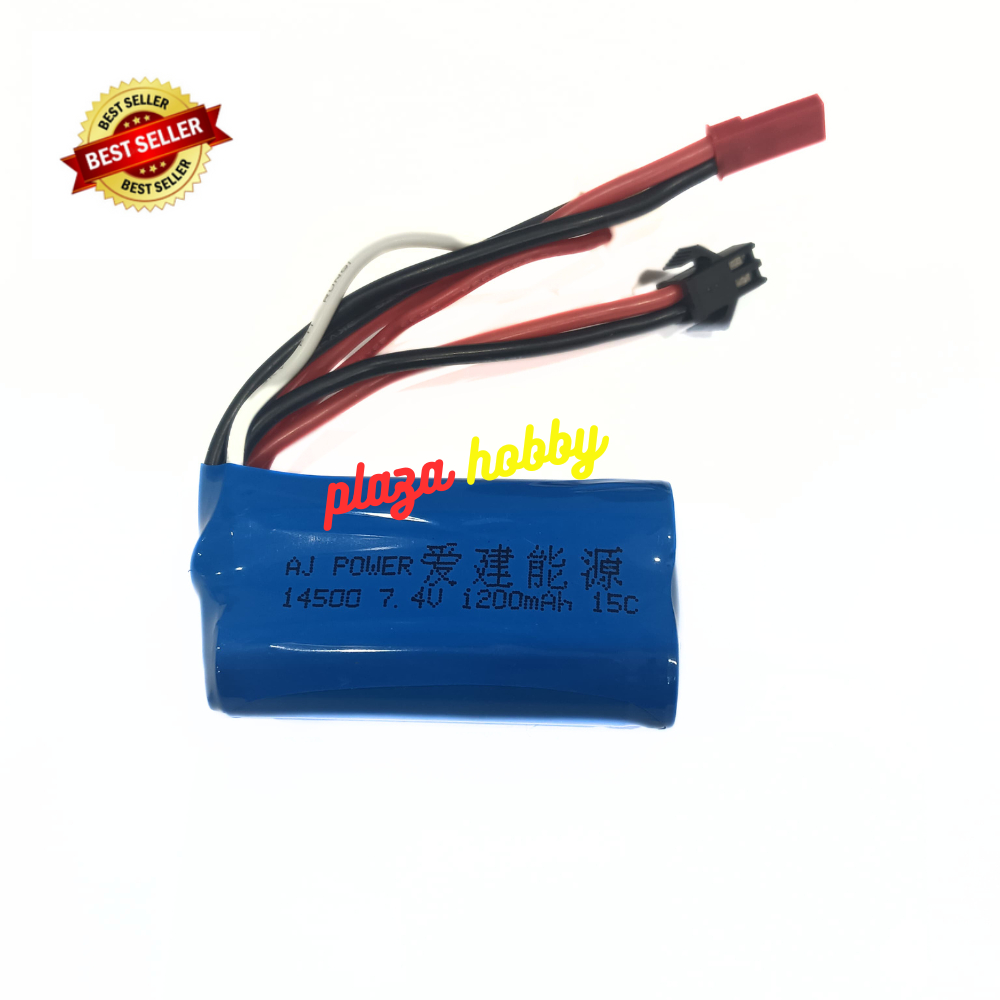 baterai li-ion 7.4V 1200mAH dual soket for MN90 MN99 WPL C34 FY004 WPL D12 D22 D42