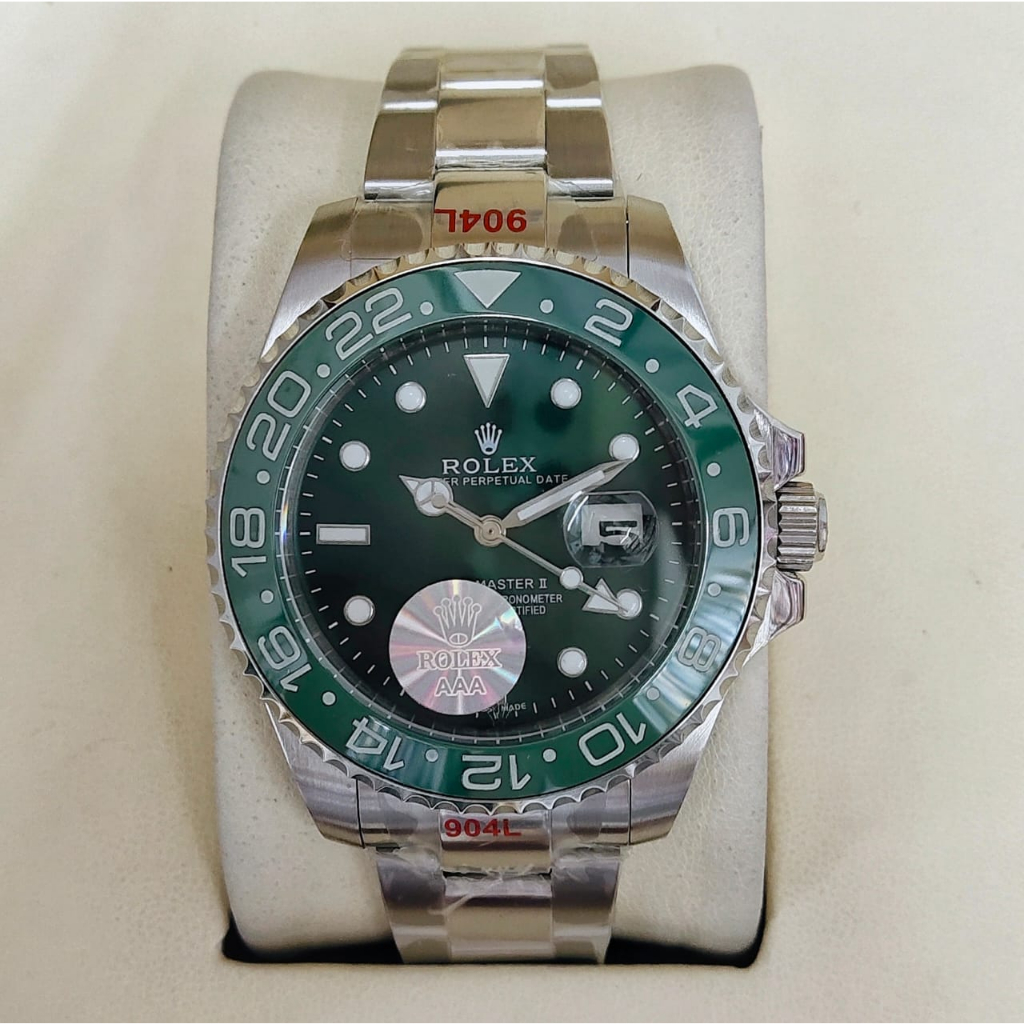 (Free Box ori) Jam Tangan Rolex GMT Rantai Stainless Steel Otomatis Original Berkualitas