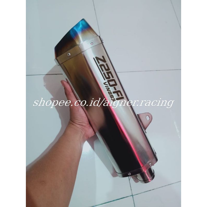 Knalpot racing fullsistem cbr150, r15, vixion, gsx, cb150, byson dll original aigner racing