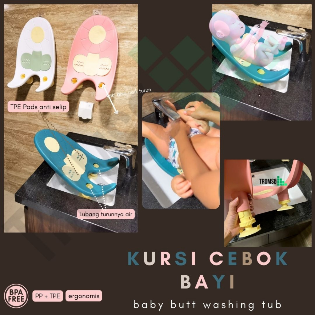 Tromso Kursi Cebok Bayi / Baby Butt Washing Tub/ Baby bather/ Kursi mandi Bayi