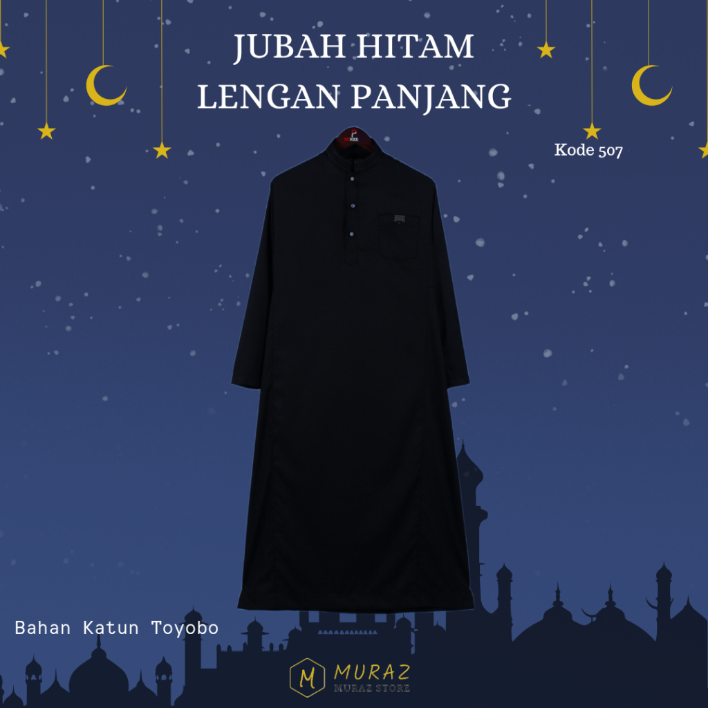 507 Jubah Gamis Anak Remaja Tanggung / Jubah Benzema / Jubah Hitam Polos / Gamis Anak Laki Laki Hita