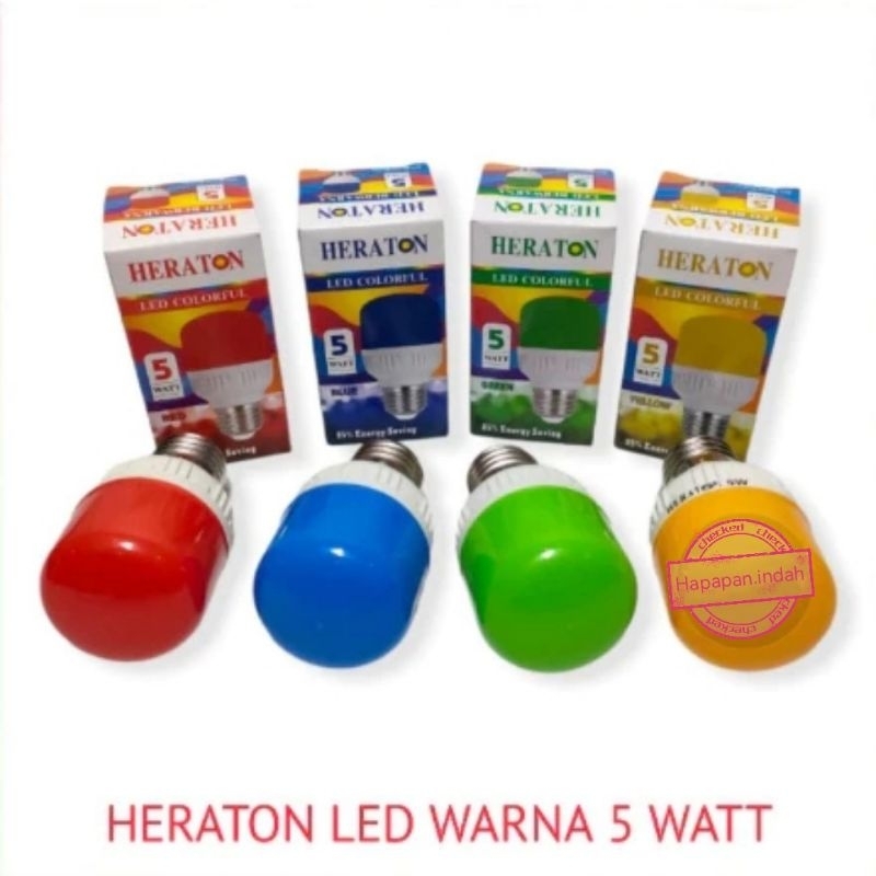 LAMPU LED WARNA WARNI 5 WATT HERATON / LAMPU LED HIAS WARNA