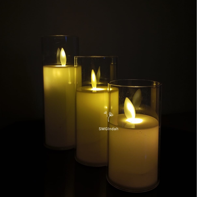 lilin led / lilin elektrik / electric candle bulat/ Lilin baterai kancing