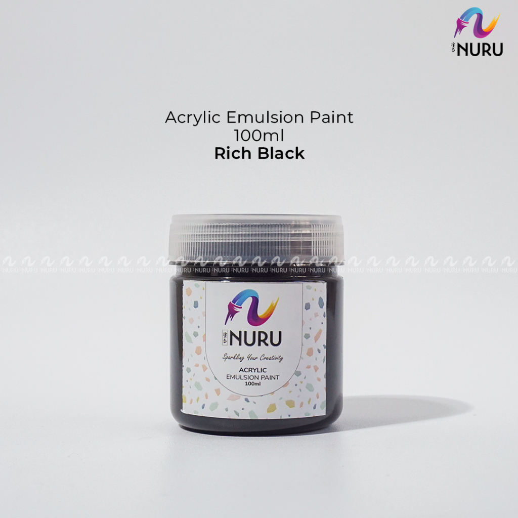 

Nuru Acrylic Emulsion Paint / Cat Akrilik | Rich Black 100ml