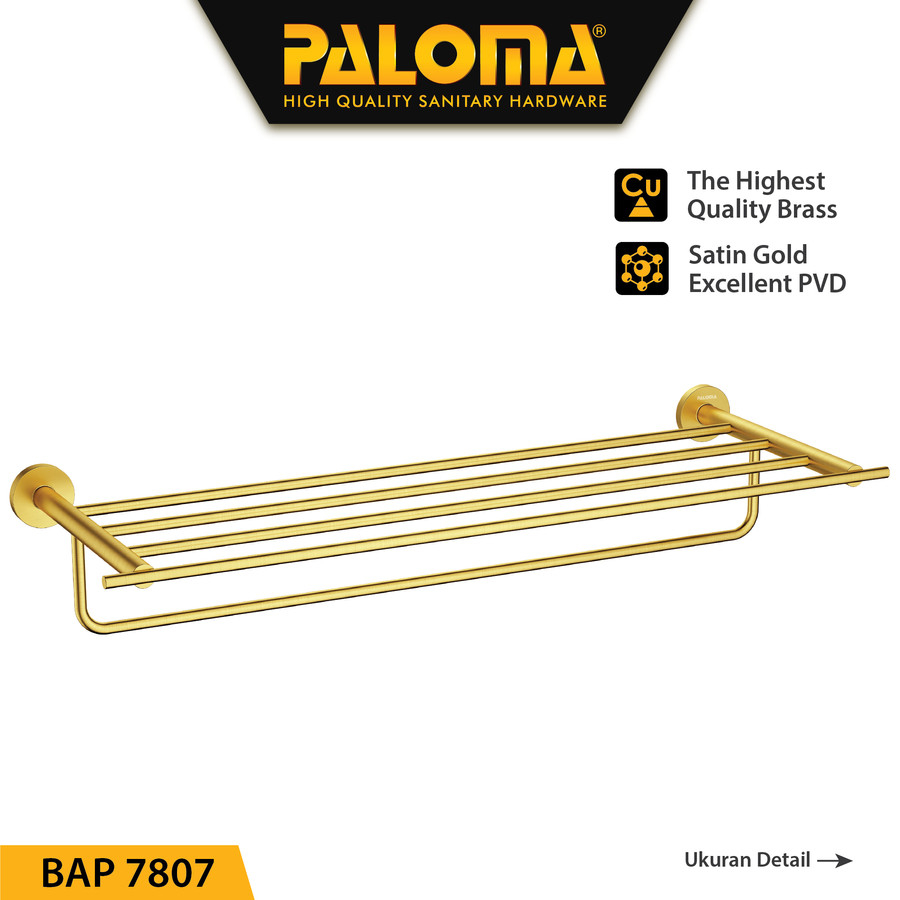BAP 7807 PALOMA RAK HANDUK GANTUNGAN HANDUK BRASS SATIN GOLD HANGER TEMBOK