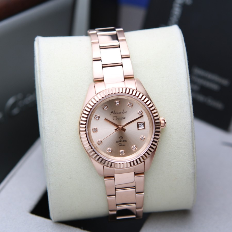 jam tangan wanita Alexander cristie ac2a83 / 2A83 / AC 2A83 kaca shapire original  garansi mesin 1 tahun