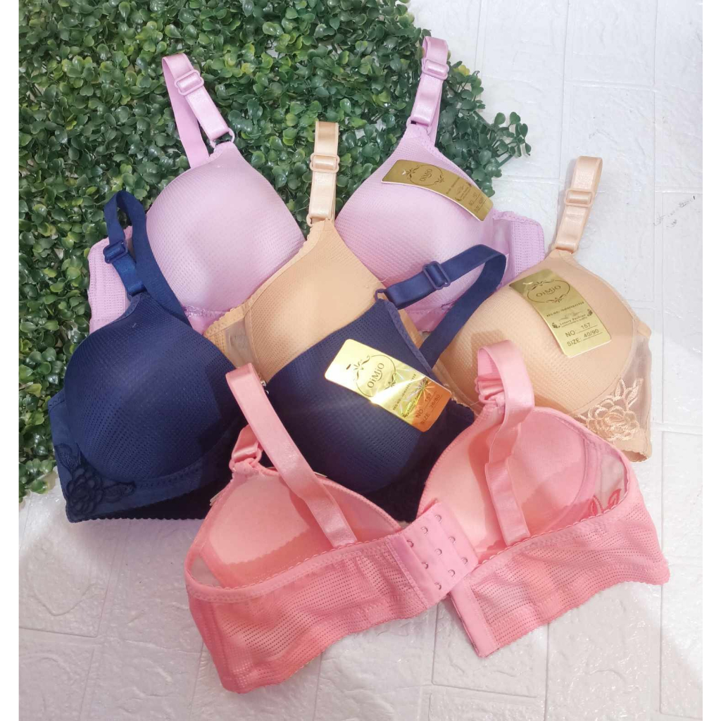 BH Wanita Bordir Bawah / BH Tanpa Kawat / Cup Besar / Busa Standar / Pengait 3 / Size 36 - 42 / Real