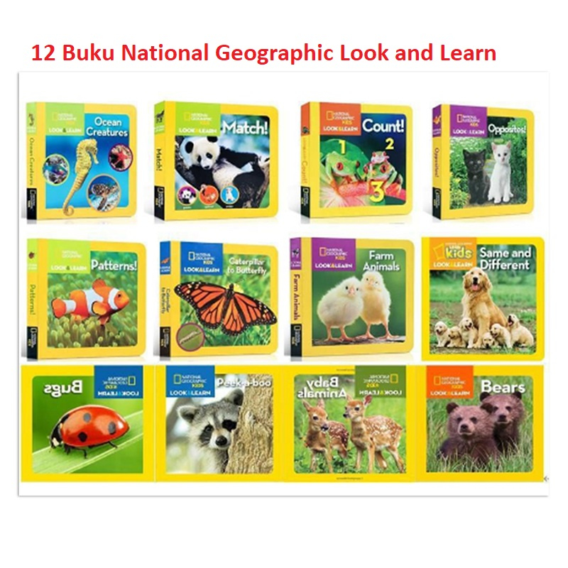 12 Buku National Geographic Kids Look and lLarn, Board book NatGeo - 1 set isi 12 buku - Buku Cerita