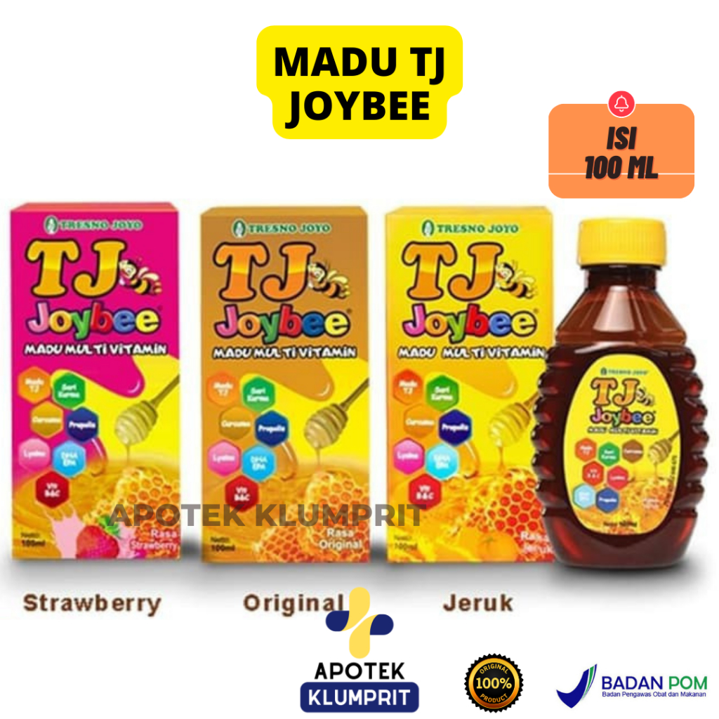 MADU TJ JOYBEE / ORIGINAL / JERUK / STRAWBERRY / TJ / JOYBEE / 100ML