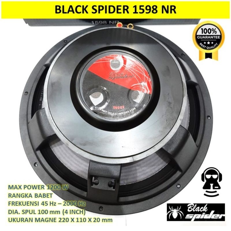 Black Spider 1598 NR Spul 4 inch Max 1200 Watt Babet 1598 Black Spider