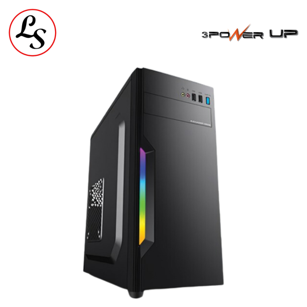 3 POWER UP GAMING CASE Coral Z-1 ATX / M-ATX + PSU Nero 500W