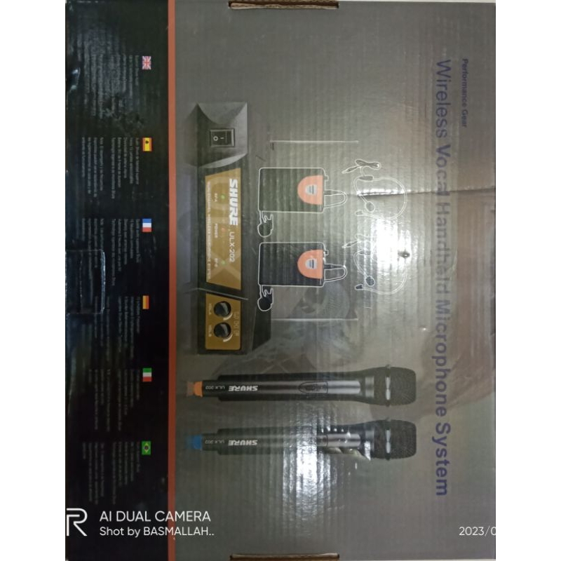 MIC WIRELESS SHURE ULX 202 ULX202 PEGANG HEADSET CLIP ON PRODUK ORIGINAL