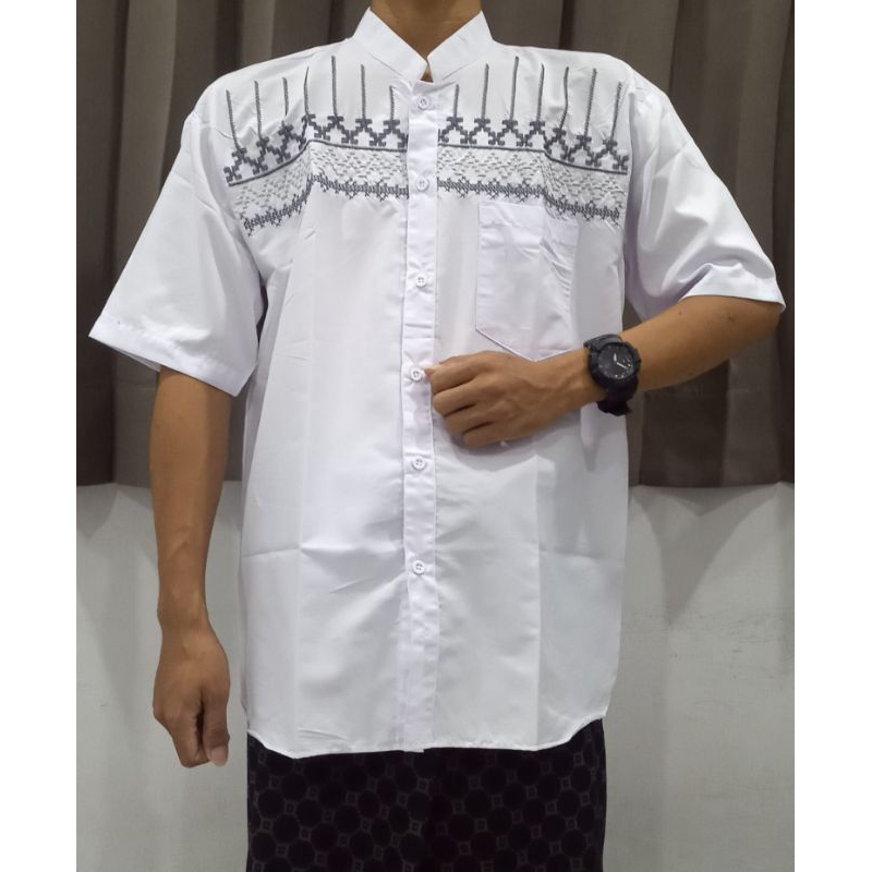 Beli...Koko bordir lengan pendek/Koko bordir terbaru/baju Koko bordir terbaru/baju Koko dewasa/Baju 