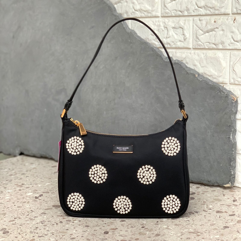 KS SAM PEARL EMBELLISHED NYLON S SHOULDER