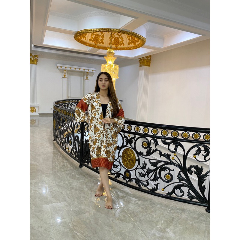 outer/cardigan kimono motif satin/kimonk tidur