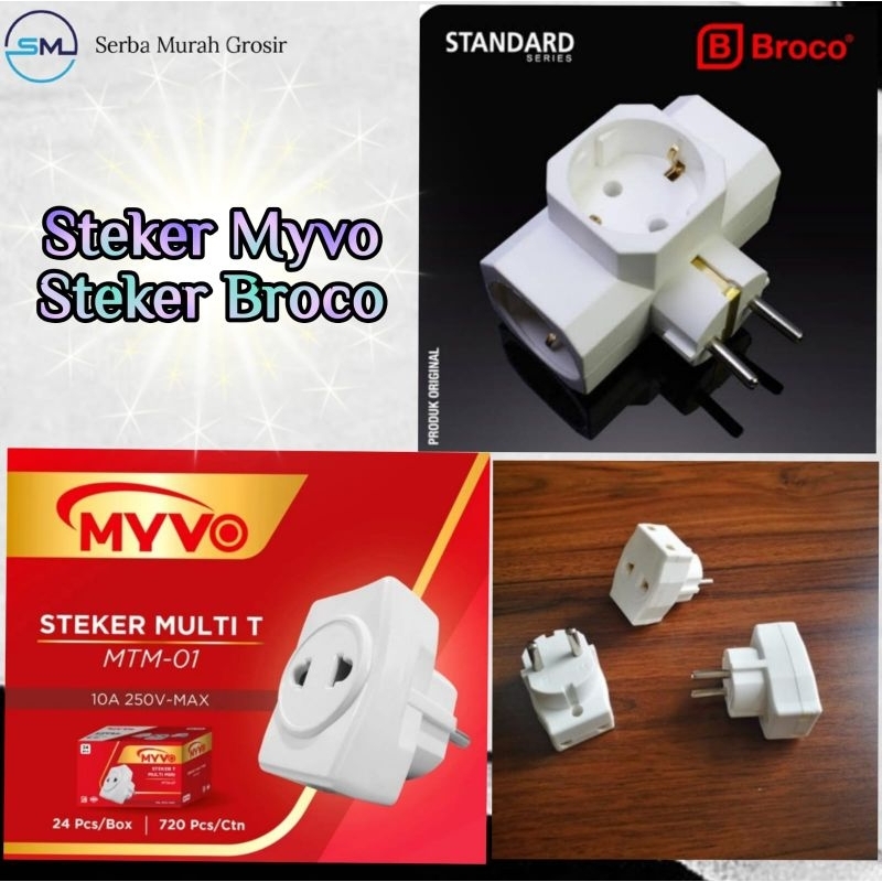 Steker multi/steker t/steker arde/colokan multi//steker Broco 3830 dan 334L