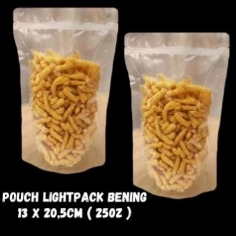 STANDING POUCH LIGHTPACK 13X20,5 PLASTIK KEMASAN BENING 250 GRAM