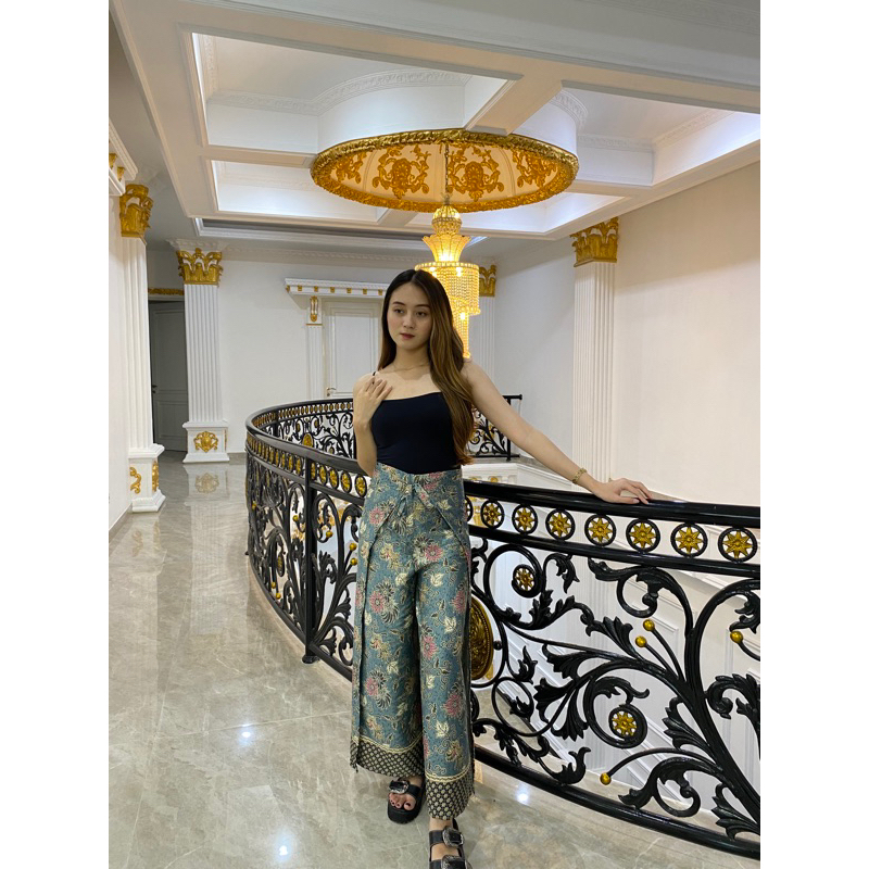 celana kulot kapler kain satin bali