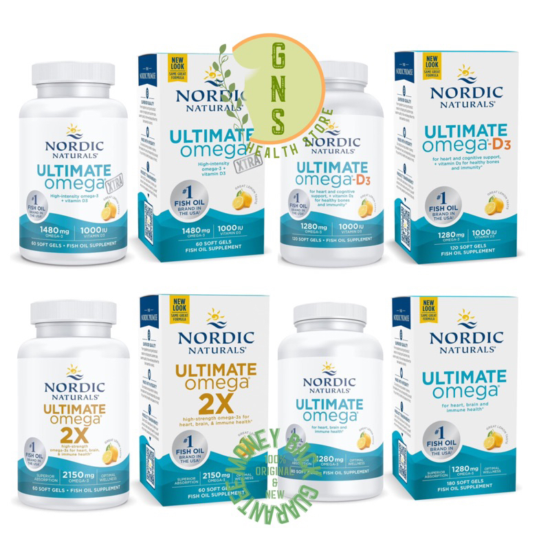 Nordic Naturals Ultimate Omega D3 XTRA Omega LDL CoQ10 Omega 2X Omega-3 1280mg 1480mg 2150mg Nordic 