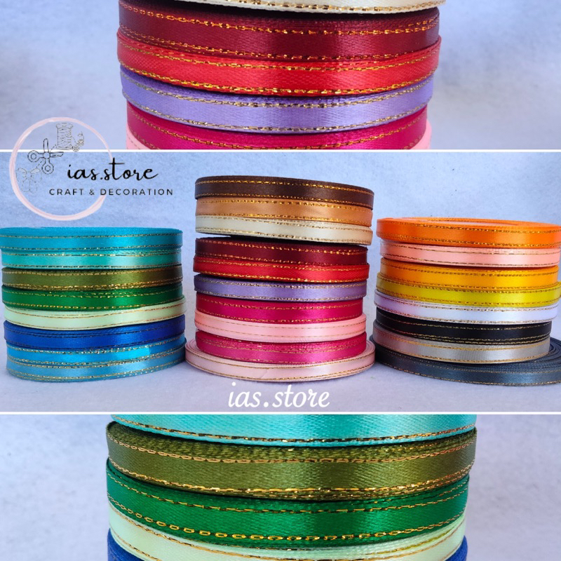 

Pita Satin List mas 1/4 inch (0,6cm) inch isi 25yard