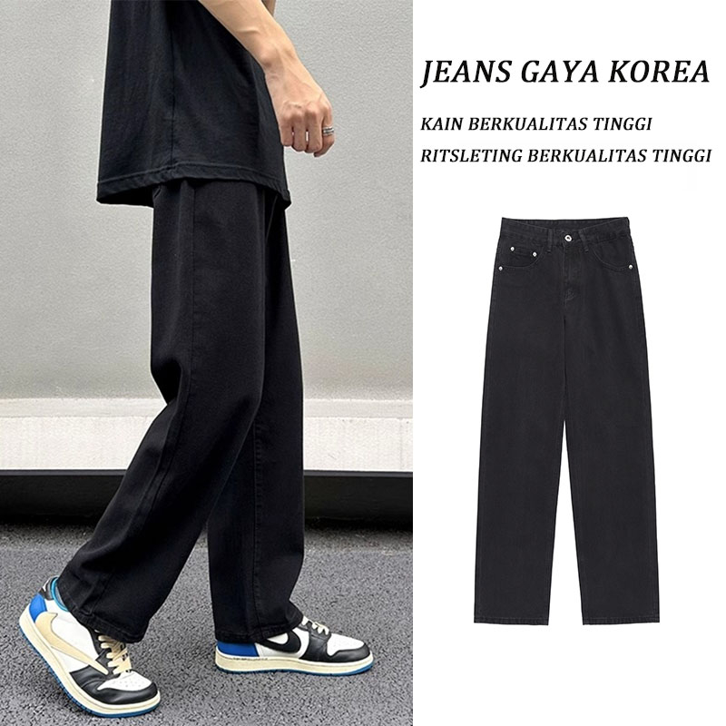 celana Jeans pria celana jeans panjang pria celana Jeans hitam  jeans pria  celana korean style pria