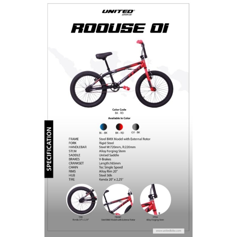 Sepeda Anak BMX 20 United ROOUSE 01 Rotor