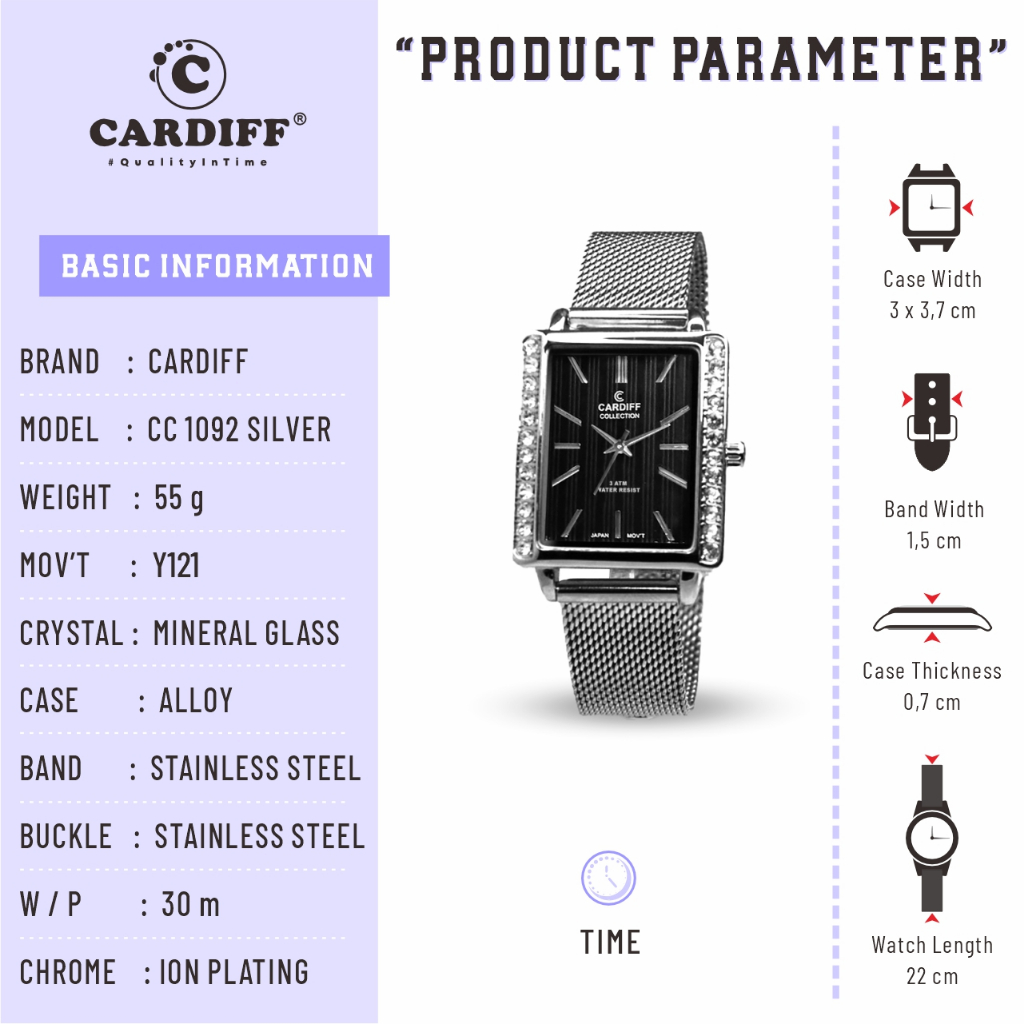 CARDIFF COLLECTION Analog 1092 AL Jam Tangan Wanita