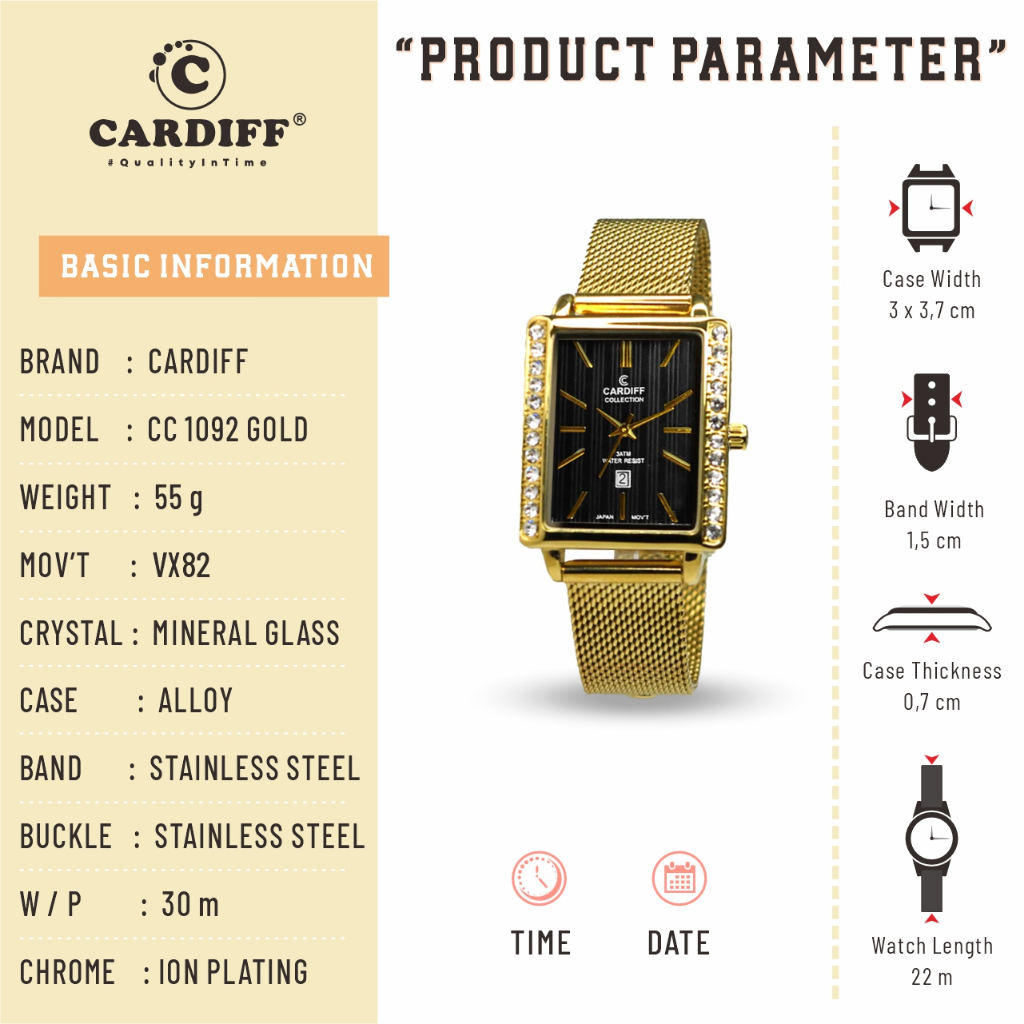 CARDIFF COLLECTION Analog 1092 VX Jam Tangan Wanita