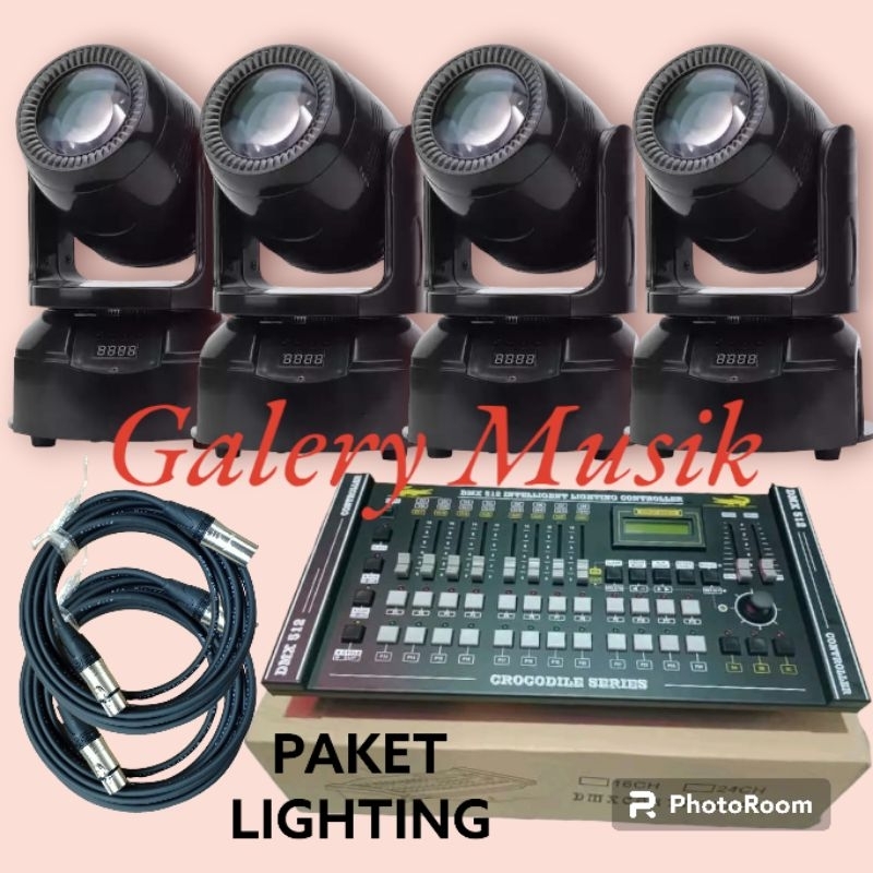 paket Moving head Beam M150 4unit + Mixer crocodile bonus kabel 10mtr siap pakai Beam prisma gobo sp