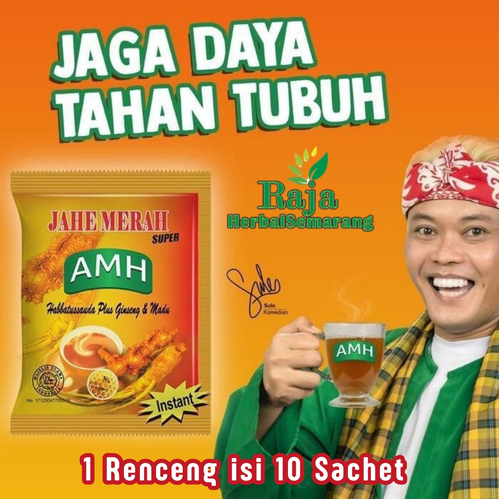 

Instan Jahe Merah Amanah AMH Sachet 20 gram Asli Original Plus Habbatusauda Ginseng dan Madu Untuk Stamina Imunitas Daya Tahan Tubuh Mencegah Masuk Angin Perut Mual Dan Kembung