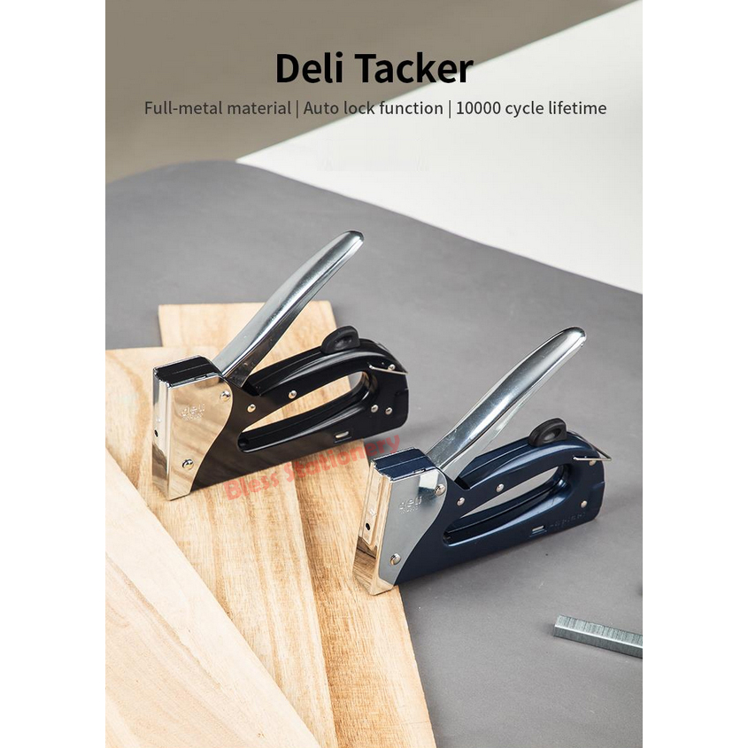 Deli staples tembak metal gun tacker stapler jok motor stapler tembak hekter