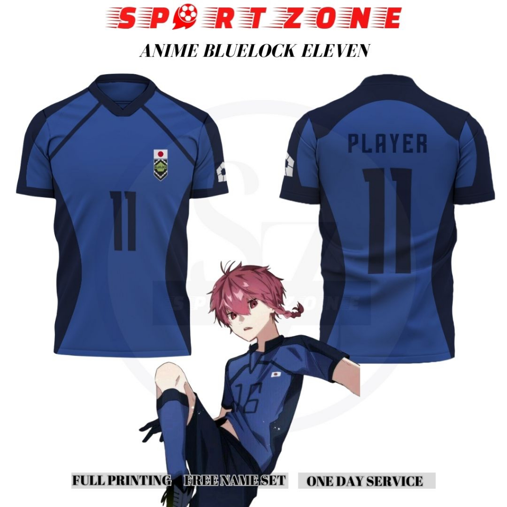 Baju Bola Jersey Eleven Futsal and Footbal Anime Bluelock Cosplay