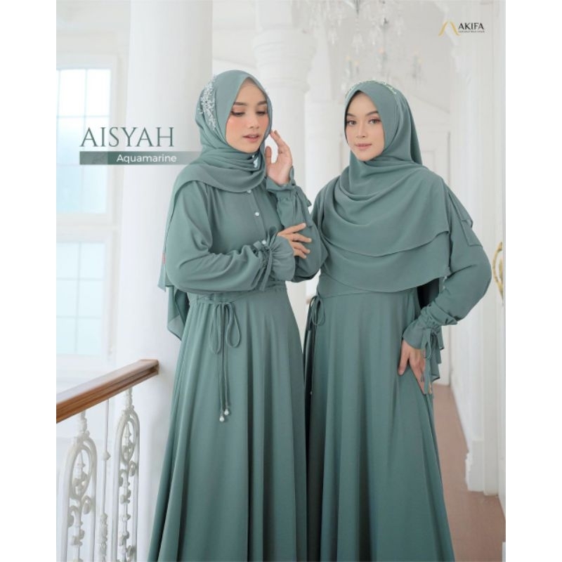 gamis set khimar aisyah full ceruty premium ory by akifa